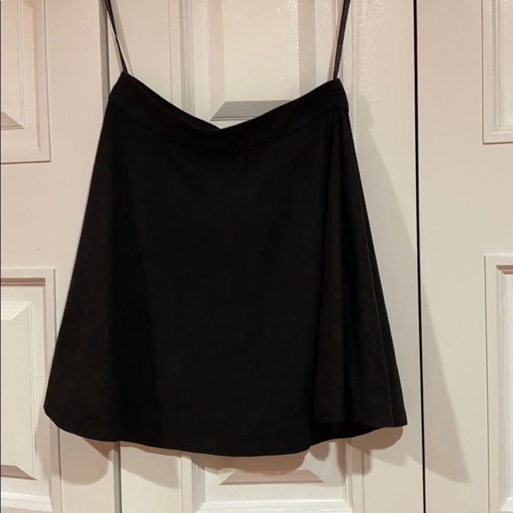 Black velour skater skirt